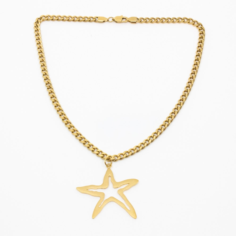 Gold chain neck w starfish